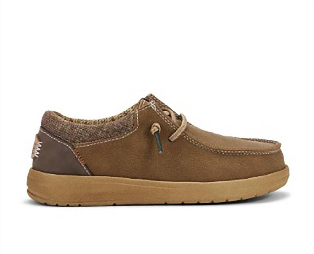 NEW HEY DUDE youth kid's paul y classic moc shoe in nut